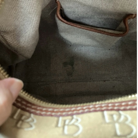 Vintage Dooney And Bourke Canvas And Leather Satchel Bag Buckles Signature Bag - Picture 8 of 10